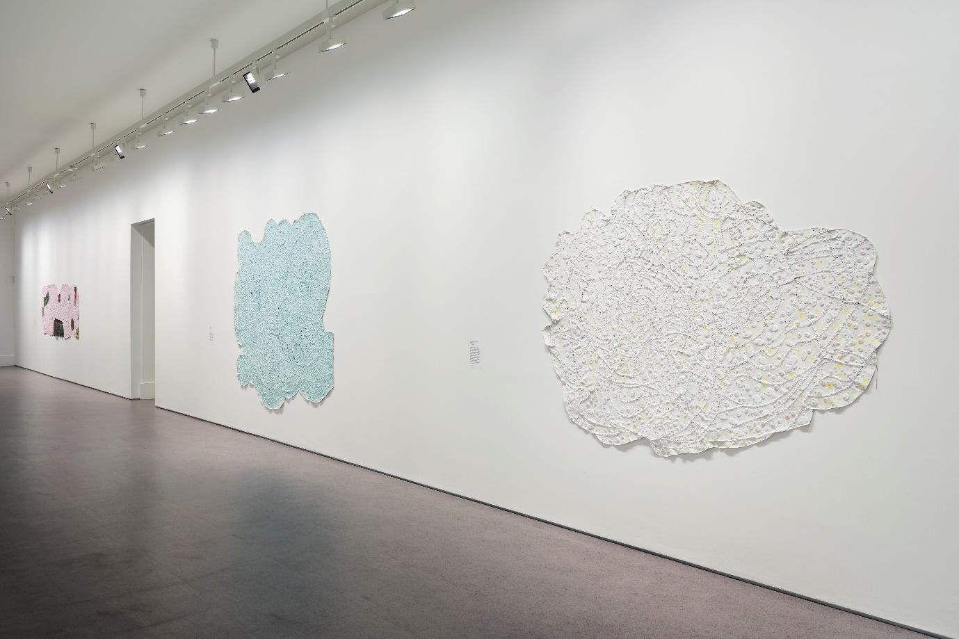 Installation View, Howardena Pindell, A Renewed Language at IMMA, Dublin, 2023. Photography by Ros Kavanagh.